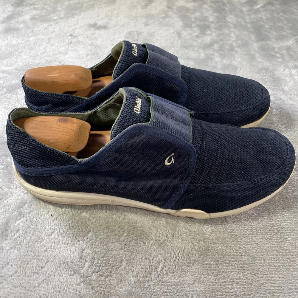 OluKai Nohea Sport Men US 10.5 EUR 43.5 Blue Boat Mesh Slip On Shoes‎